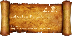 Lukovics Margit névjegykártya