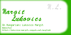 margit lukovics business card